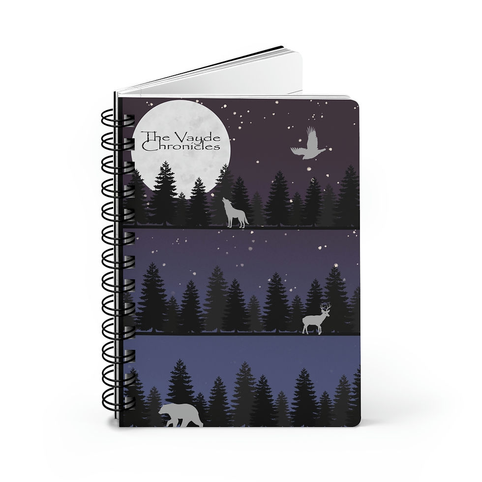 Thumbnail: Spiral Bound Journal, Animals in Moonlight