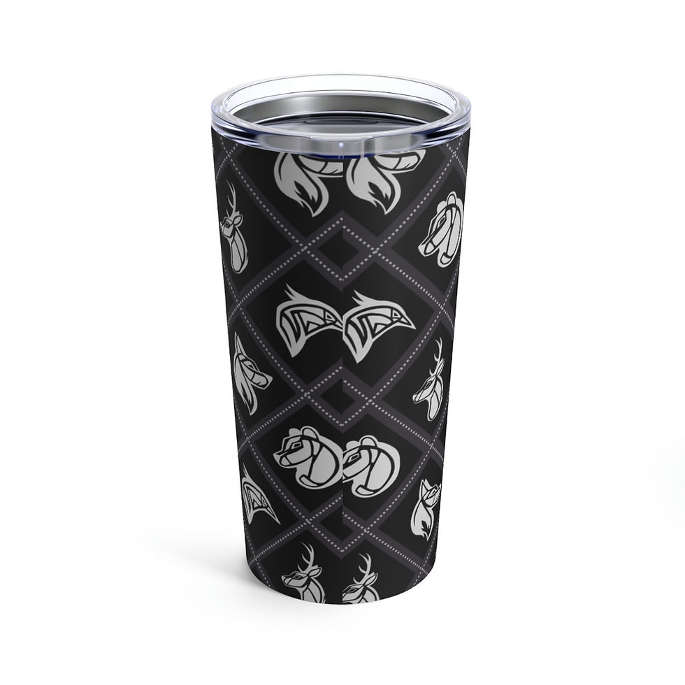 Thumbnail: Tumbler 20oz, Tribal Collage Light