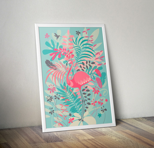 Illustration Flamant Rose
