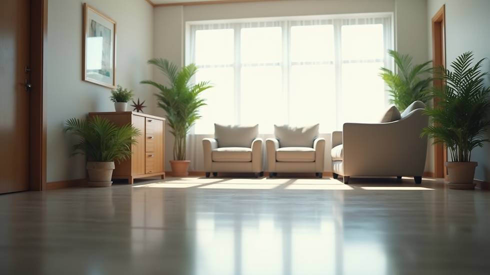 Eye-level view of tranquil therapy office
