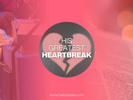 His Greatest Heartbreak. A woman praying and a Bible