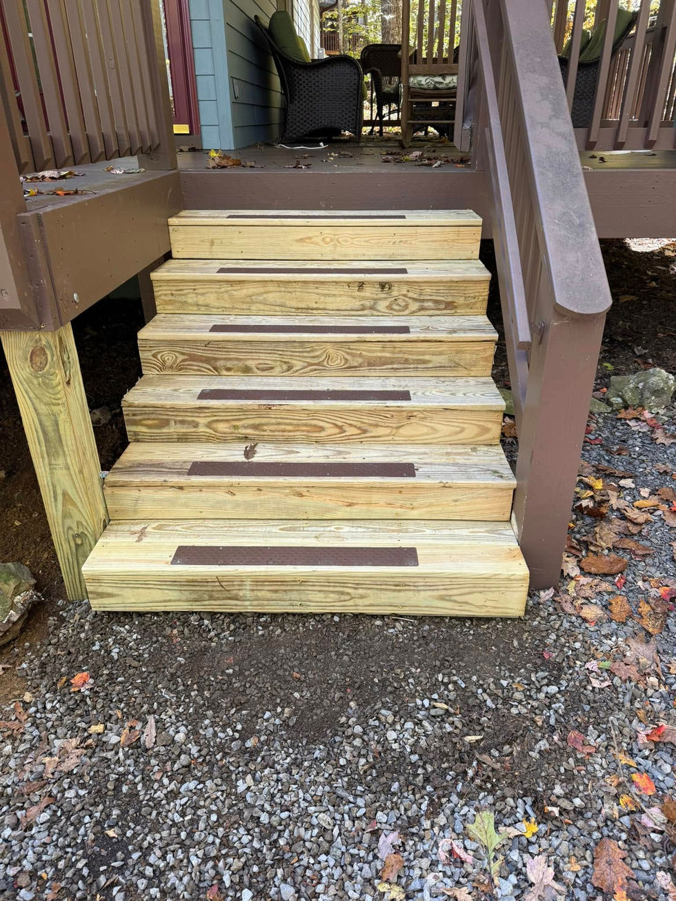 Rebuilt stairs to porch