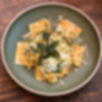 Pumpkin Ravioli, Lemon & White Wine Sauce, Burnt Butter, Roasted Pine Nuts, Crispy Sage, Shaved Parmesan