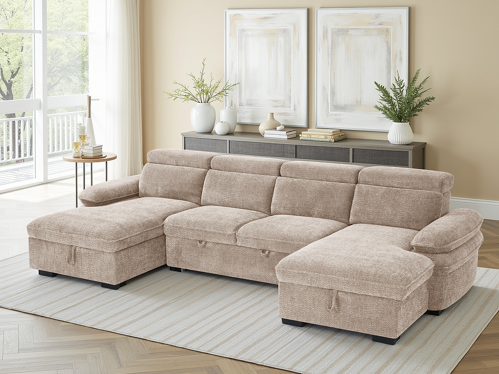 Thumbnail: Hudson Sofabed Beige U Shape Corner