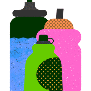 cycling water bottle illlustration by kemal sanli