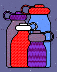 Water Bottles Illustration by Kemal Sanli 