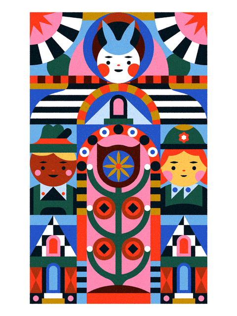 Another Whimsical themed gift wrapping paper illustration I designed for Gewürzhaus.