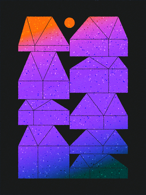 Houses Illustration  by Kemal SAnli