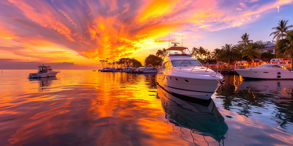 A luxurious yachts docked at the pier during a breathtaking sunset in Goa