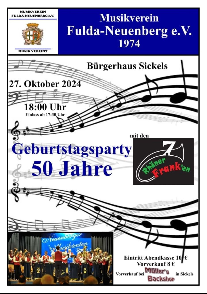 Geburtstagsparty 50 Jahre Musikverein Fulda-Neuenberg