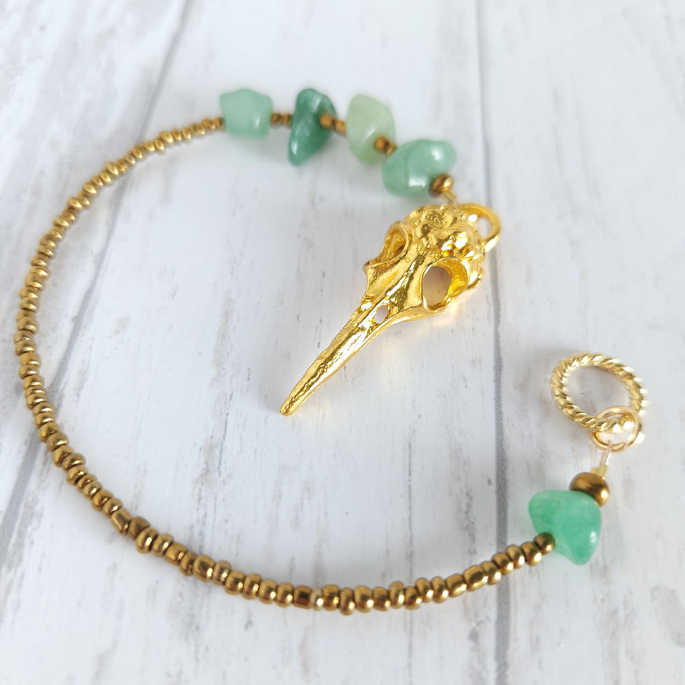Thumbnail: Bird Skull Pendulum With Green Aventurine