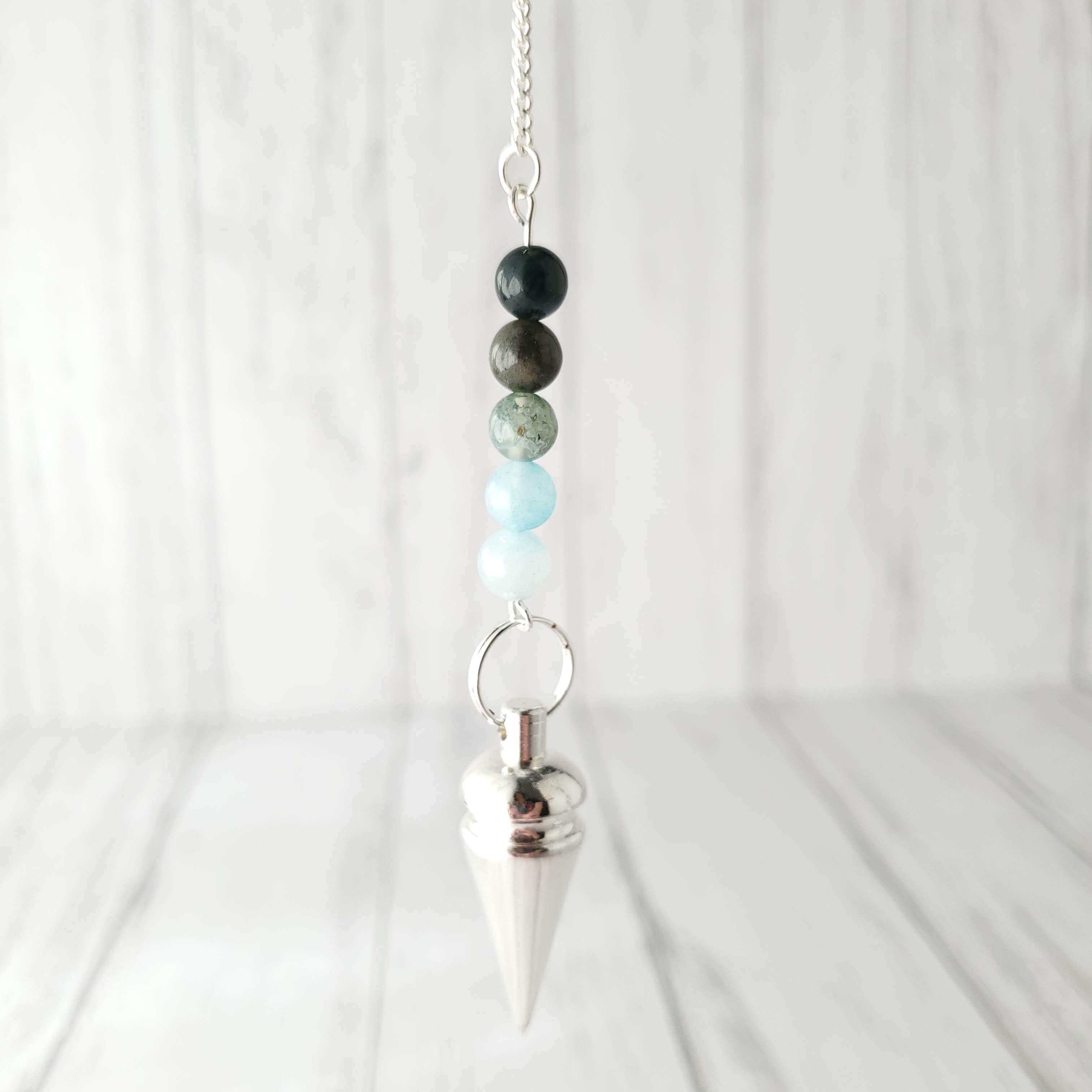 Metal Pendulum with Agate