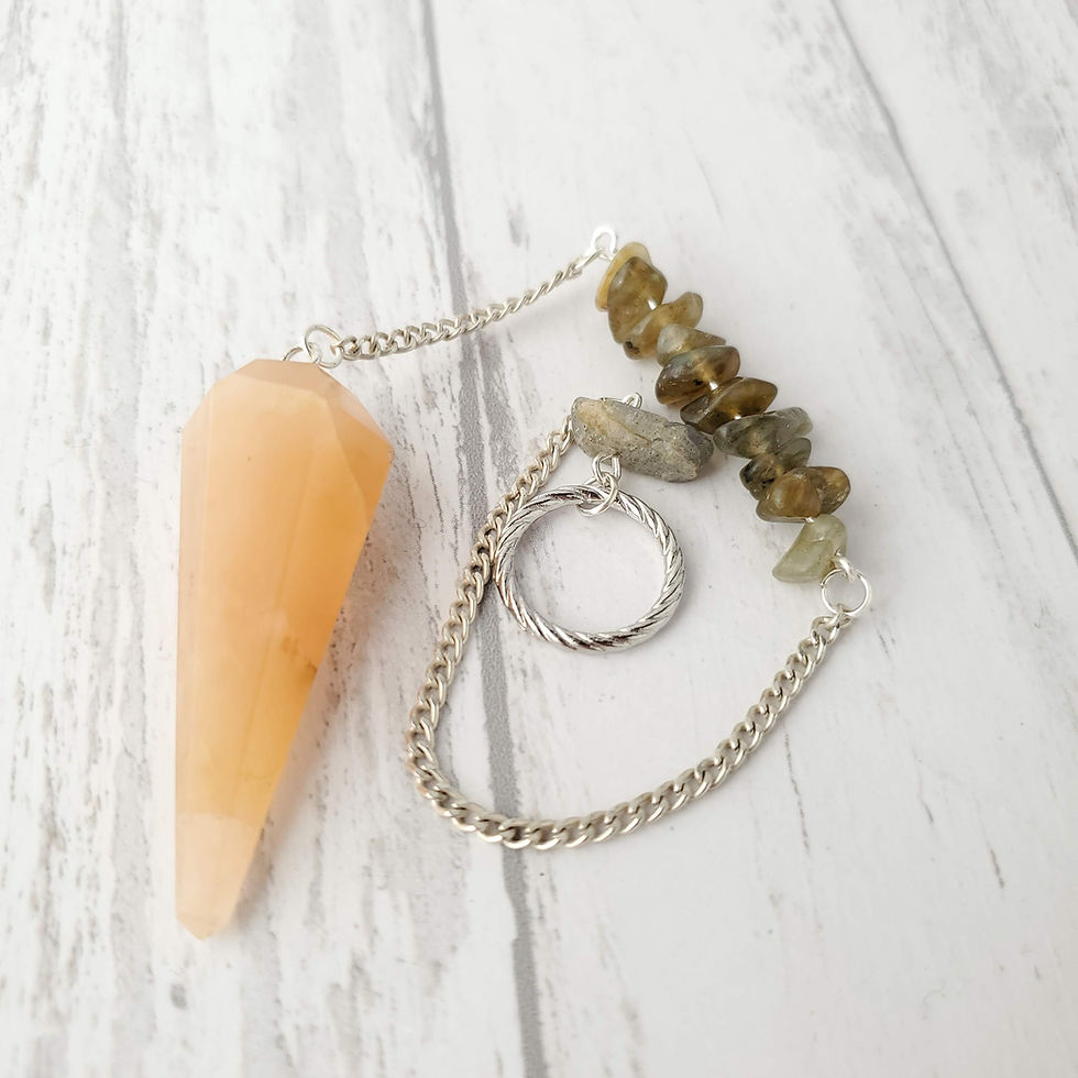 Thumbnail: Creative Exploration Pendulum: Yellow Aventurine, Labradorite, Reiki Tuned