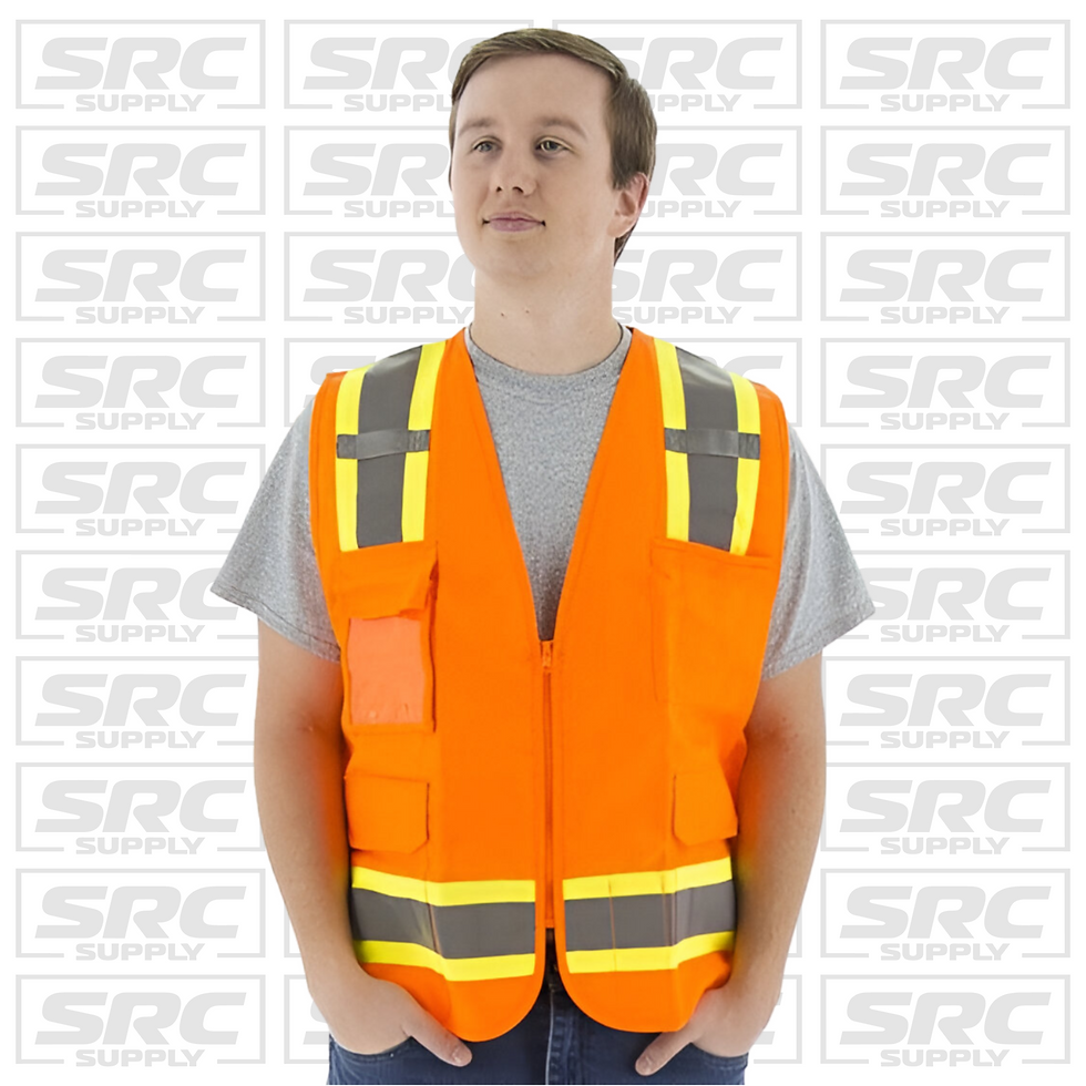 MAJESTIC® ORANGE HI-VIZ CLASS II SURVEYORS W/ TWO TONE DOT STRIPING