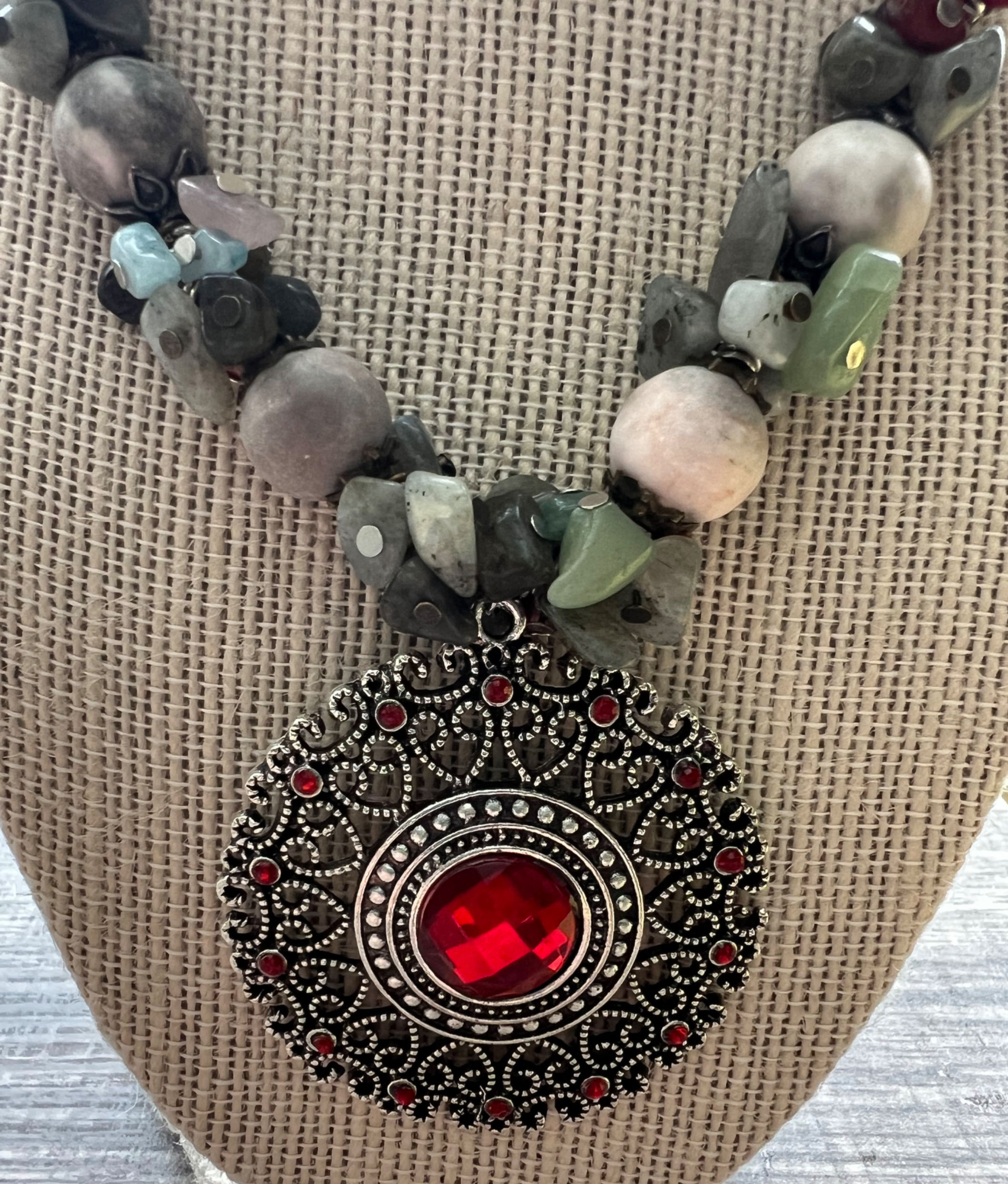 Vintage Crimson Medallion