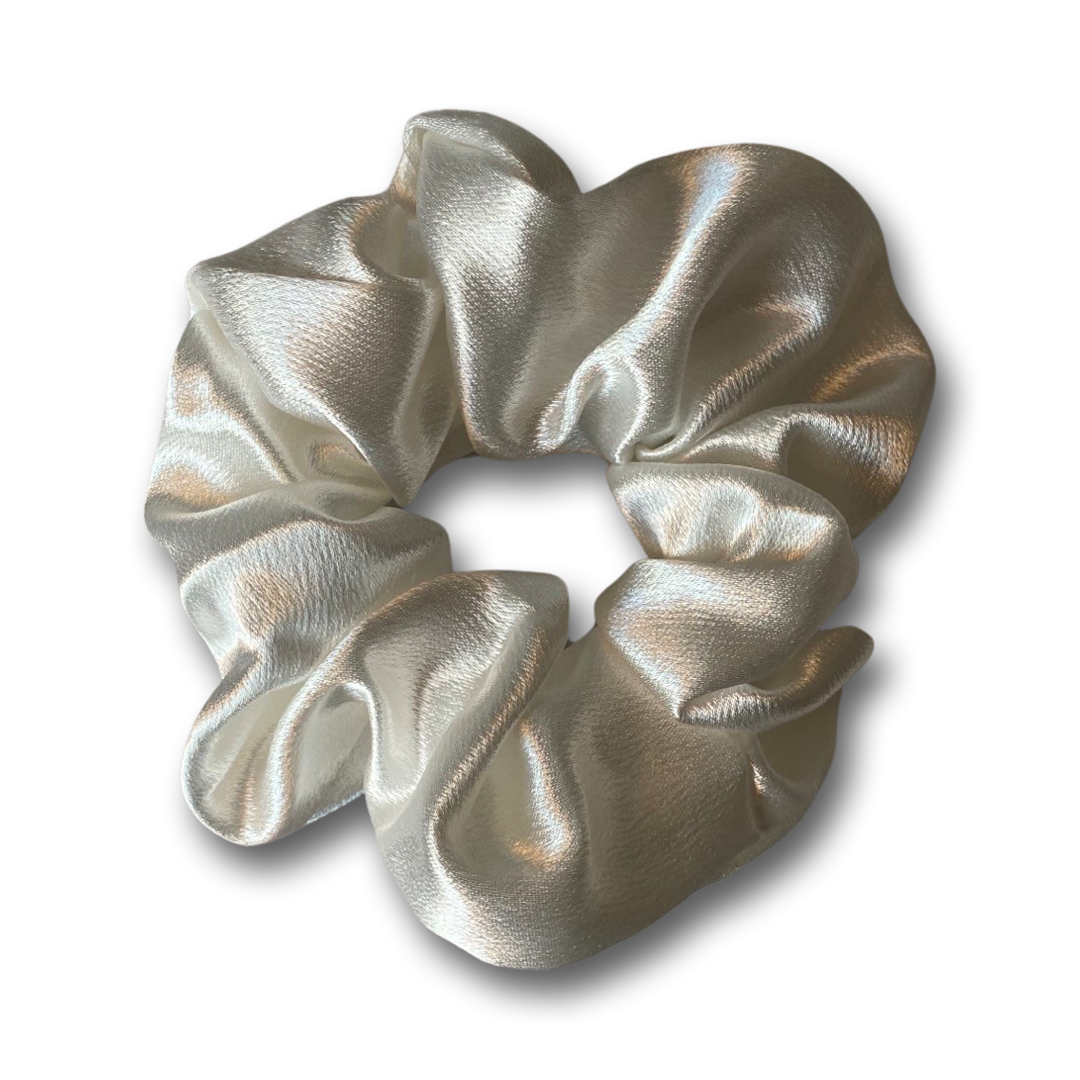 White Satin Scrunchie 