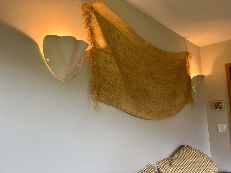 White stoneware shell sconce $250 each