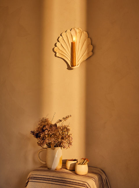 Shell candle sconce $95