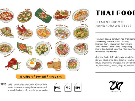Thai Food Vector by Niocte Studio