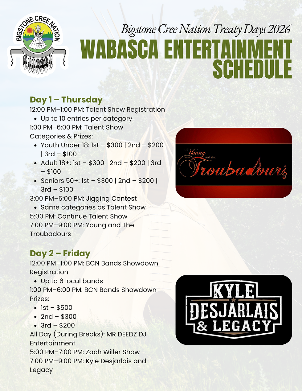 Wabasca Entertainment Schedule Treaty Days