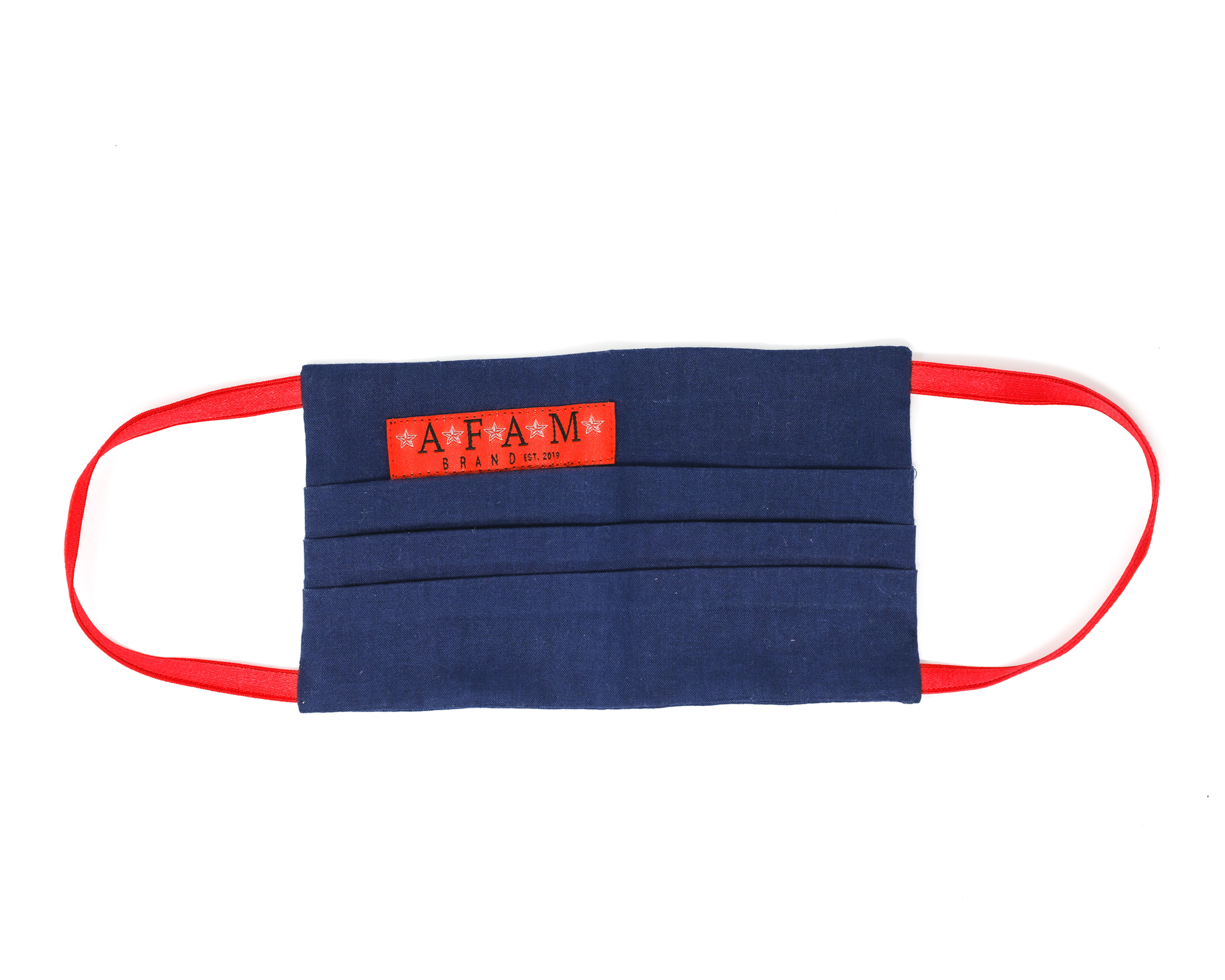 AFAM BRAND COTTON MASK (Navy/ Flat Style)