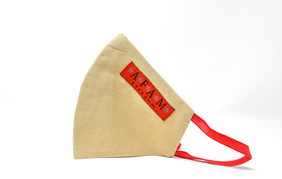 Thumbnail: AFAM BRAND COTTON FACE MASK (Khaki/ Round Style)