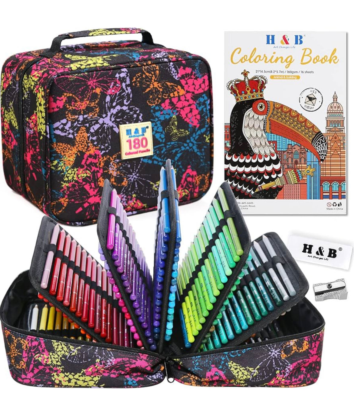 H&B KIT DE DIBUJO (180 UNID) LAPICES DE COLORES