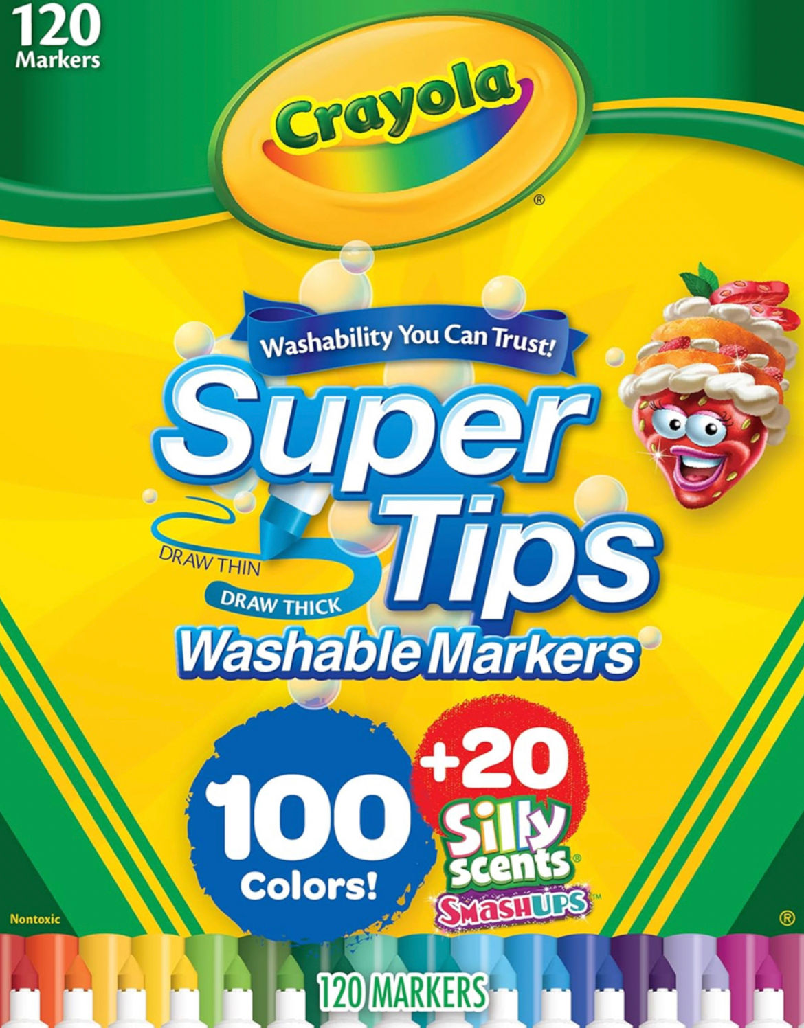CRAYOLA MARCADORES SUPER TIPS +20 SILLY SCENTS (120 UNID)
