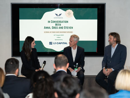 August 2023 | Steve Carew and Greg Clerk at L1 Capital