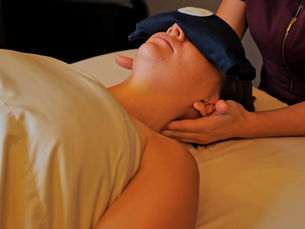 Massage for anxiety Red Deer client relaxing during Acoustic Recovery Massage session at Black Rock Therapies