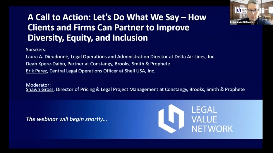 A Call to Action: Let's Do What We Say - How Clients and Firms Can Partner to Improve Diversity, Equity, and Inclusion