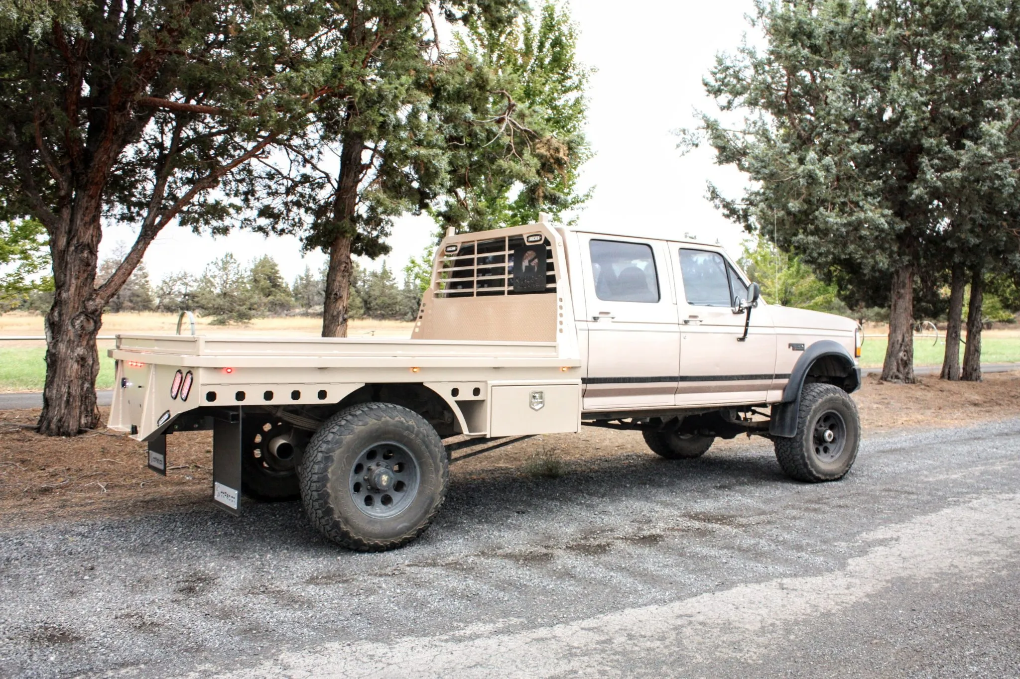 Ford long bed SRW flatbed for work truck