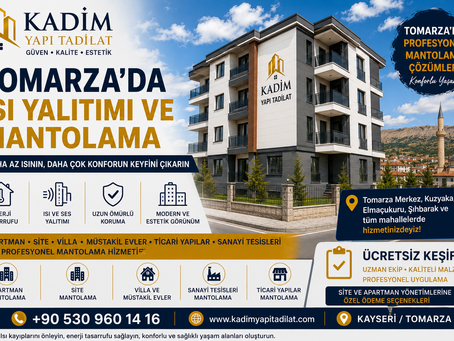 Tomarza ısı yalıtımı ve mantolama hizmetleri hakkında hazırlanan SEO uyumlu bilgilendirici içerik. Kadim Yapı Tadilat tarafından Tomarza Merkez, Şıhbarak, Kuzyaka, Elmacık, Dadaloğlu ve çevre mahallelerde apartman, site, villa, müstakil ev, sanayi tesisleri ve ticari yapılara profesyonel dış cephe mantolama, ısı yalıtımı, cephe yenileme ve enerji tasarrufu çözümleri sunulmaktadır.