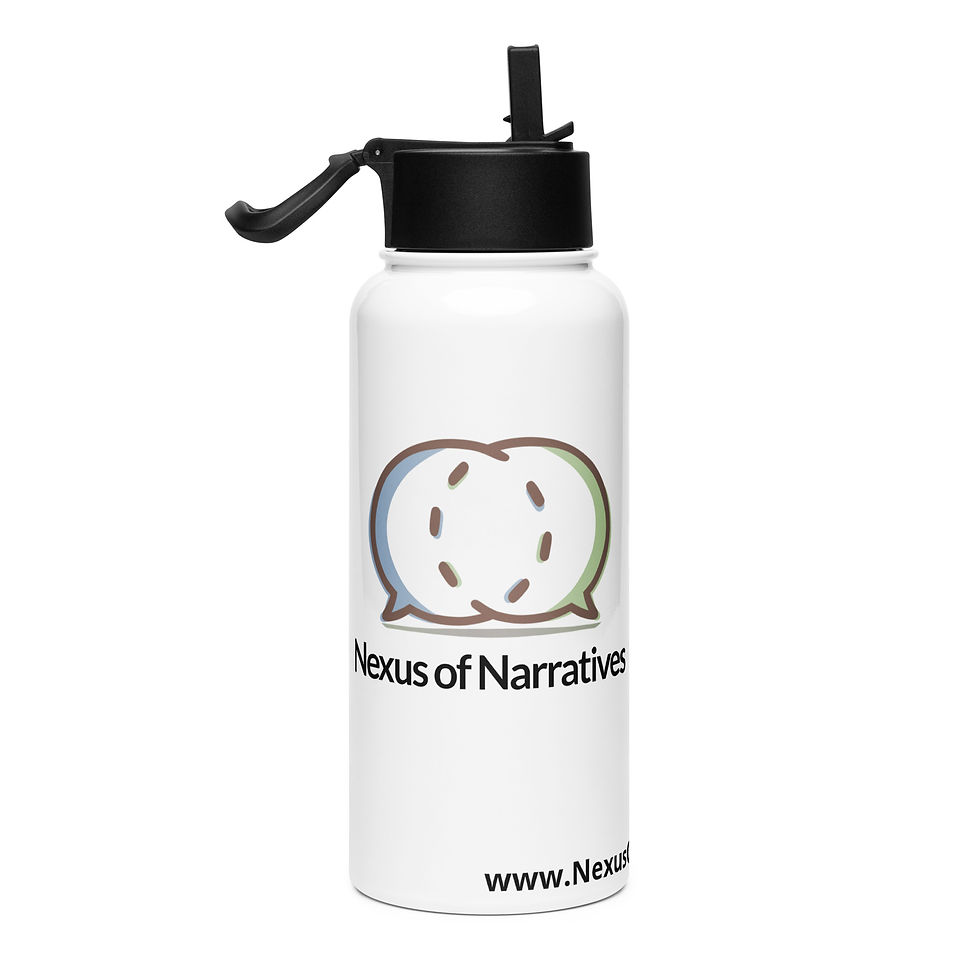 Thumbnail: Nexus of Narratives - Stainless steel water bottle with a straw lid