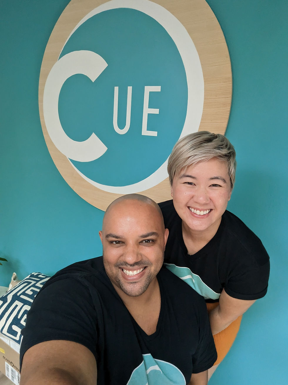 Tiffany Hoang and Tyrone Botelho in 2024 celebrating their new logo