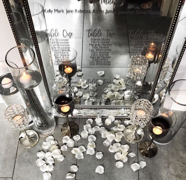 Personalised Luxury Mirror Table Plan