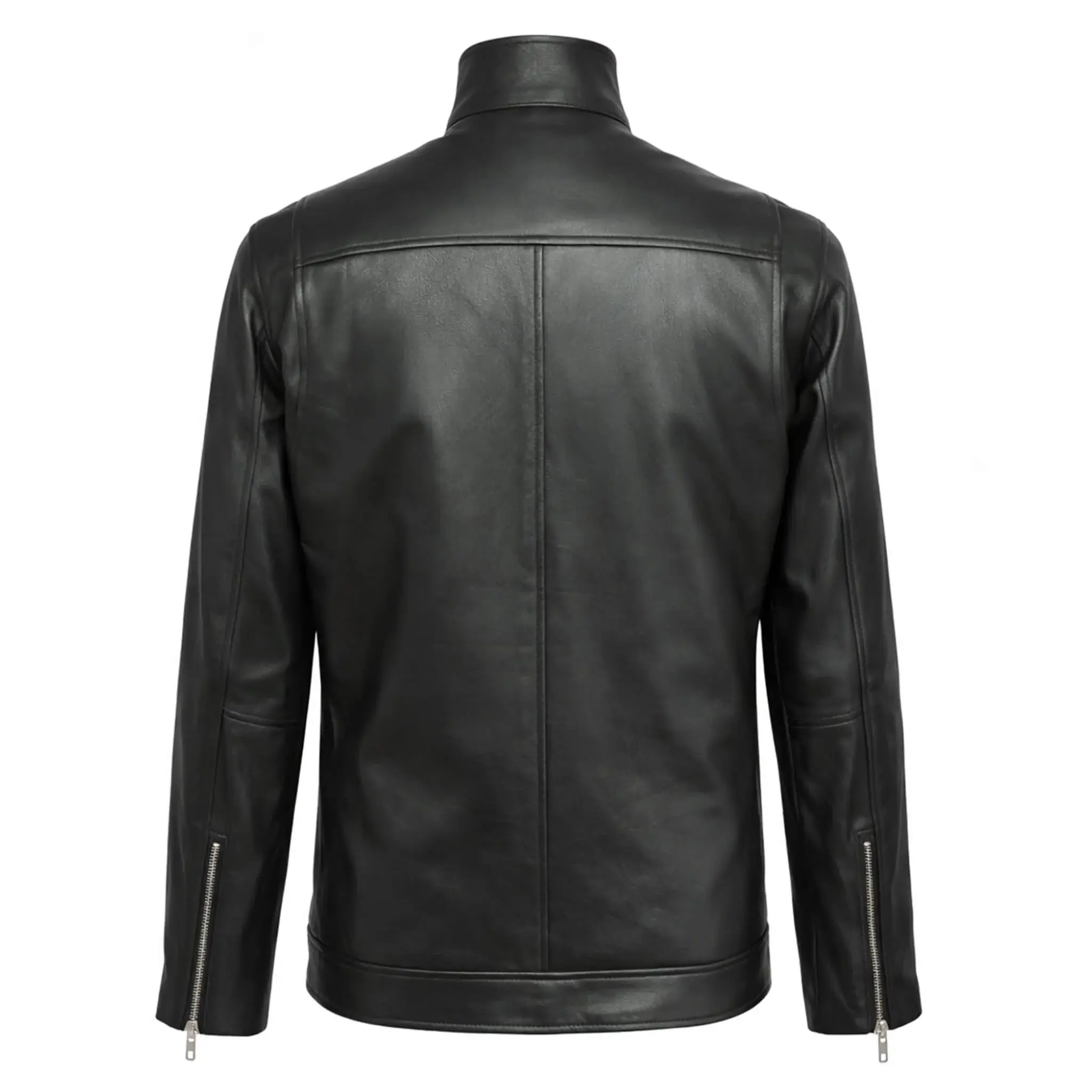 Men's Leather Jacket Stand-up Collar & Comfort Fit