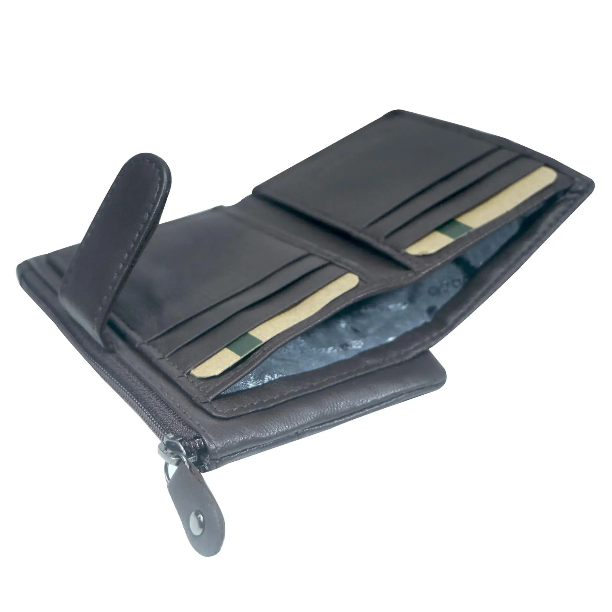 Wallet with Keychain Leather Card Holder 8 Cards