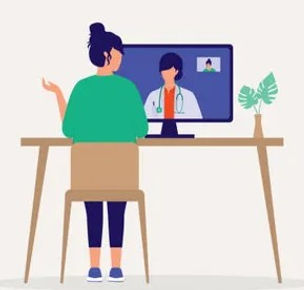 patiente-ayant-un-appel-vidéo-avec-un-médecin-en-ligne-à -la-maison-télémédecine-télésanté.