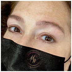 Nano machine hair stroke eyebrows, natural nano brows, elegant permanent eyebrows makeup, microblading for mature skin. Nano microblading, nano blading.