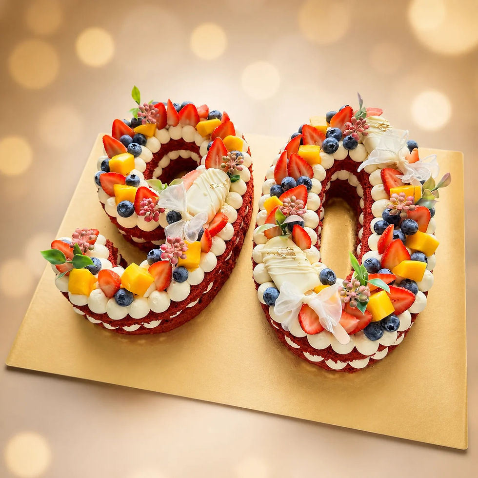 Thumbnail: Number Cake / Monogram Cake (double-digit number)