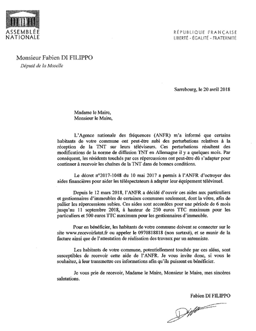 Perturbation Réception TNT - Indemnisation