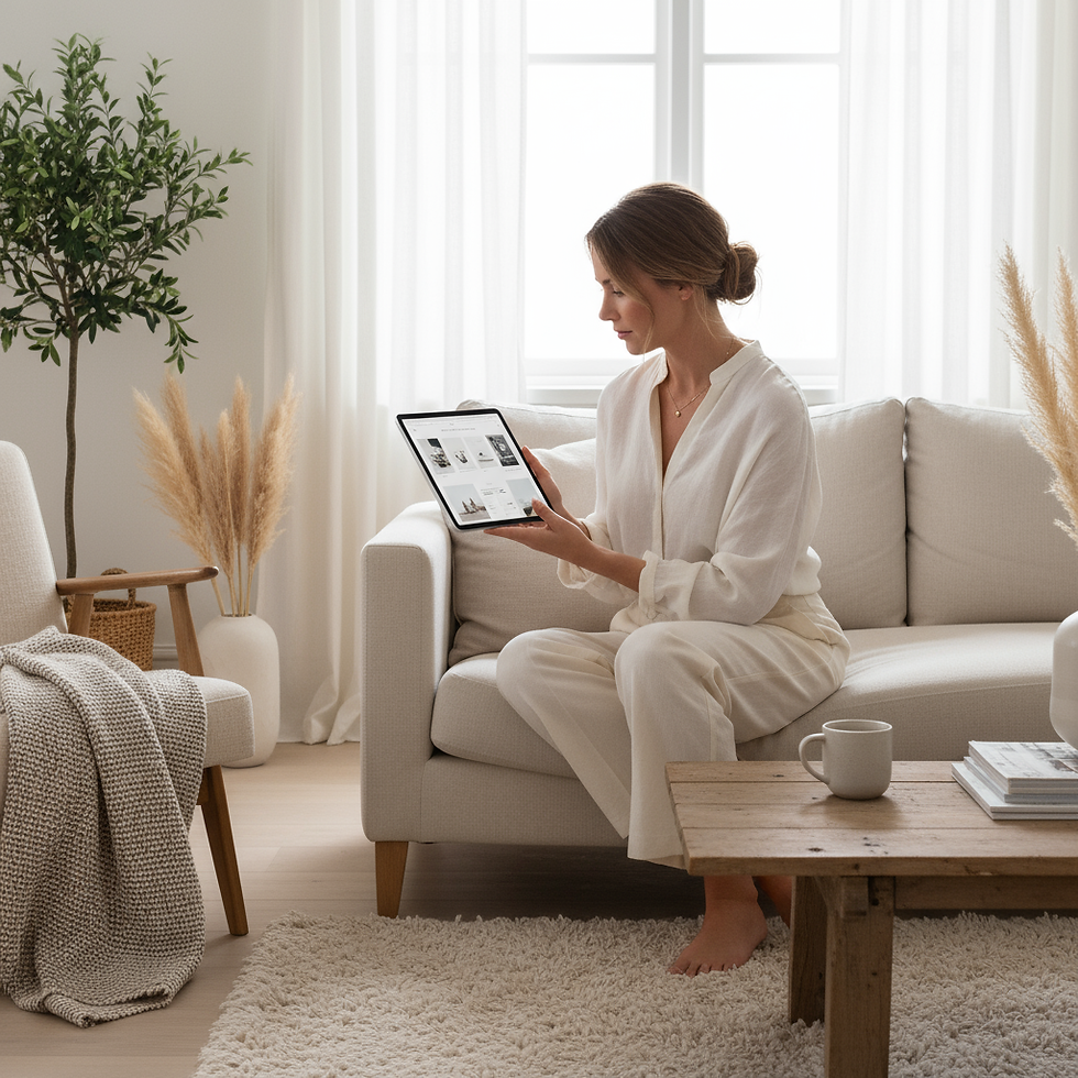 Professional woman reviewing website before launch