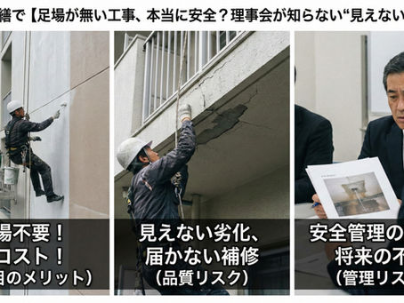 大規模修繕で【足場が無い工事、本当に安全？理事会が知らない“見えないリスク”】