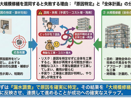 漏水調査と大規模修繕を混同すると失敗する理由
