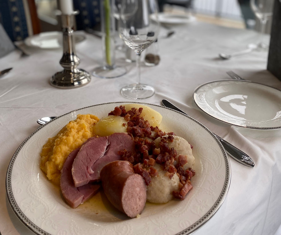 Potetball med duppe og annet tilbehør 