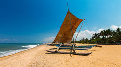 A Catamaran on Negombo beach