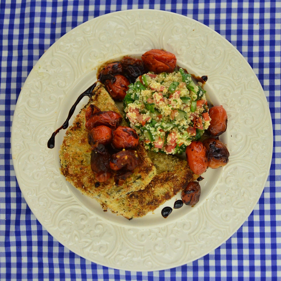 Milanesas de berenjena y tabule