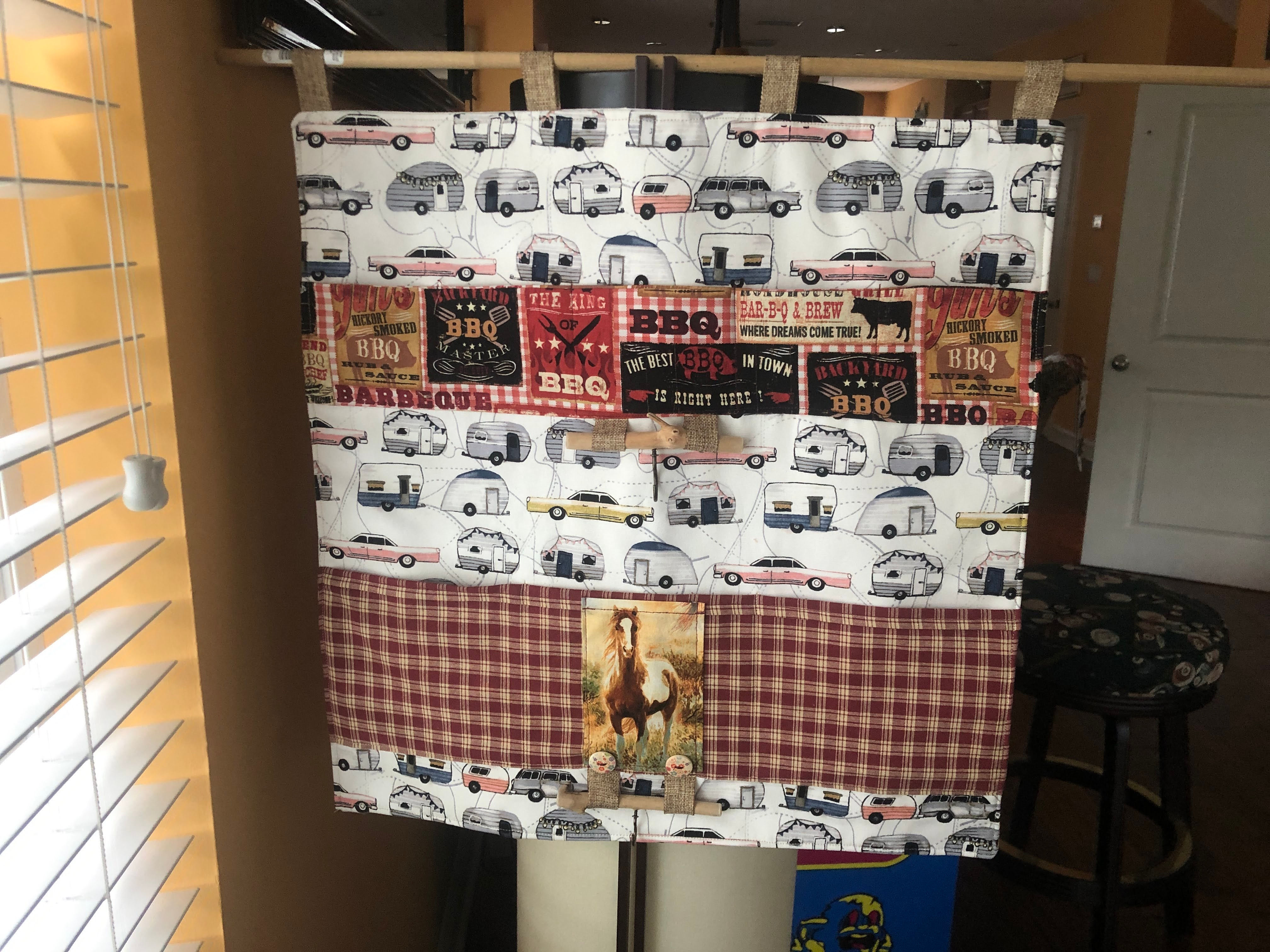 "Camping Barbeque" Wall organizer perfect for a camper