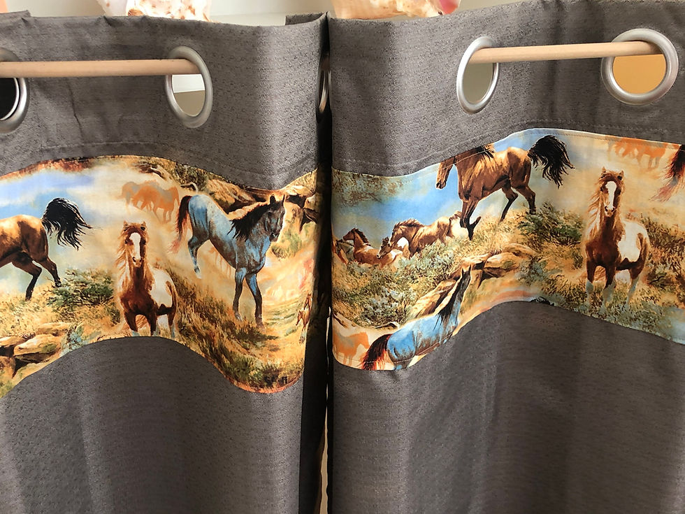 Thumbnail: "Wild Horses" Curtains for Horse Trailer or Camper